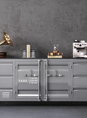 铁储物柜工业风餐边柜茶水置柜物54981艺柜餐收纳多功能厅包间碗