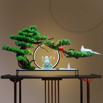 创意禅仿真盆景迎客客松摆件意厅中玄式关酒店微景观MB00288造景