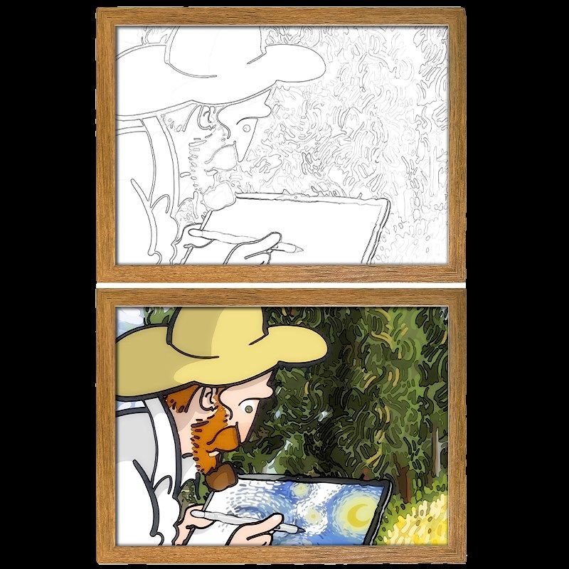 灯光画梵高画作星月夜向日葵自画像相框摆件创意礼品壁画氛围夜灯,家居饰品,氛围画/灯画,淘宝优惠券,粉丝福利购,淘宝优惠卷