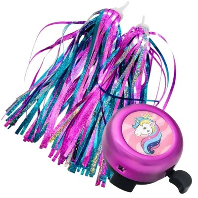 1 Set Kids Bike Bell Sreamers Colorful Bicycle Pinwheel Dec