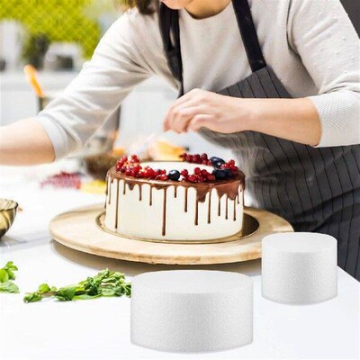 3 Pcs Foam Cake Model Baking Practicing Tool Round Wedding