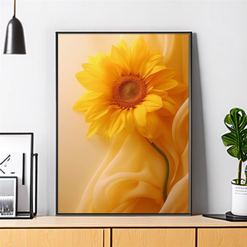 向日葵艺术装饰画入户玄关客厅桌面摆件沙发背景墙走廊挂画壁画,家居饰品,现代装饰画,淘宝优惠券,粉丝福利购,淘宝优惠卷