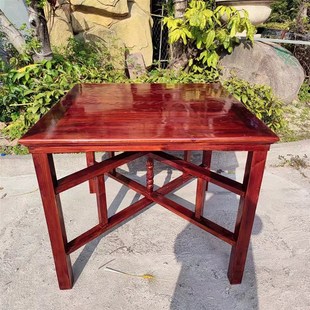 实木八仙桌正方形琥珀红折叠可拆卸老式拜拜桌供桌餐桌老杉木