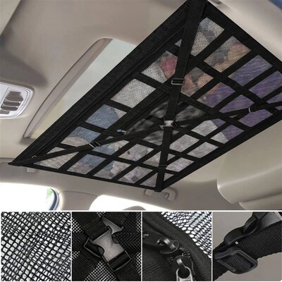 Car Roof Storage Bag Interior Cargo Net Breathable Mesh Bag