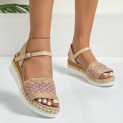 Foreign Trade Ethnic Style One Button Thick Bottom Slope Hee