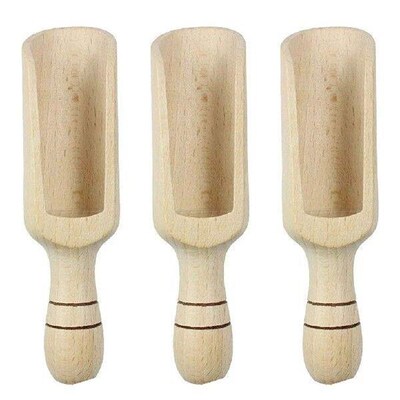 3pcs Mini Wooden Scoop Solid Wood Milk Powder Tea Spices