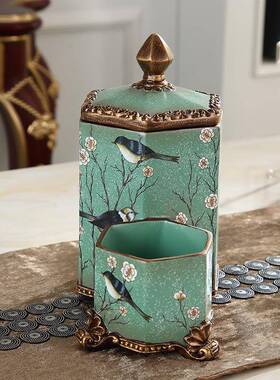 式创意巾盒客厅茶几摆件多美功能遥控纳器收盒抽纸POK盒笔筒卷纸