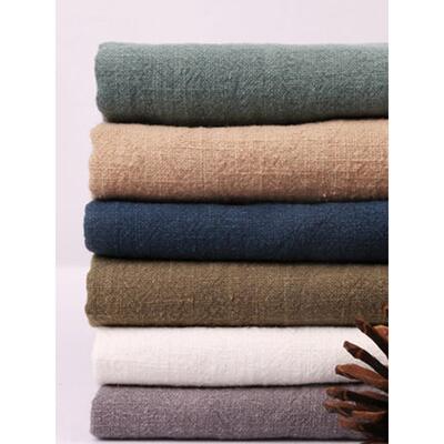 棉麻布料服装面料亚麻水色洗麻布纯复古苎加厚汉服衣服手工QFH麻d