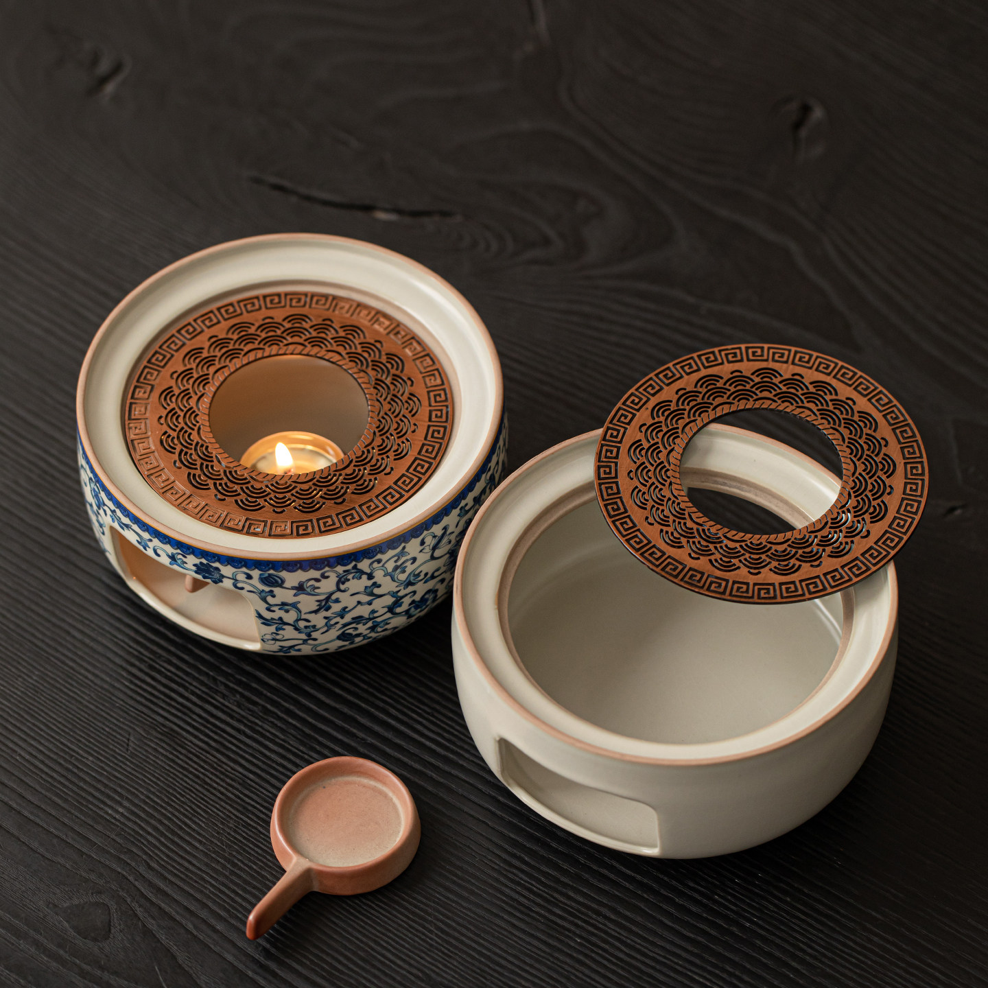 汝窑温茶暖茶炉子蜡烛底座煮茶炉陶瓷加热保温暖茶烤茶烘茶提香器,餐饮具,煮茶炉,淘宝优惠券,粉丝福利购,淘宝优惠卷