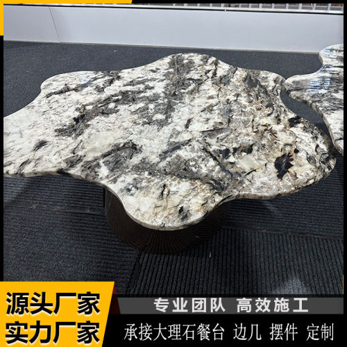 厂家定制天然大理石台面餐台茶几异性边桌台脚橱柜面展示架会议桌