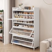 家用钢制鞋 架 柜门口落地多层收纳入户玄关大容量翻开门金属防尘鞋