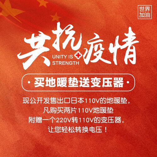 舒毯皮纹拼接移动式加热地垫电热炕地暖垫客厅防水/两片套装/110V