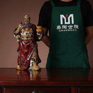 陶瓷工艺精品商务送礼家居电视柜门客厅招财饰品赵公明武财神摆件