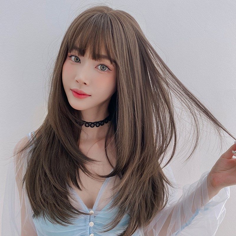 假发女长发长直发内扣式刘海整顶发套气质修脸全头套自然前额时尚