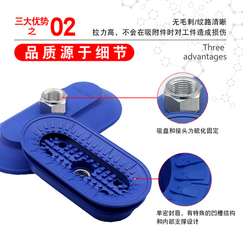 双层椭圆形钣金真空吸盘SAOF/SAOB/80x40/60X30/100X50机械手配件