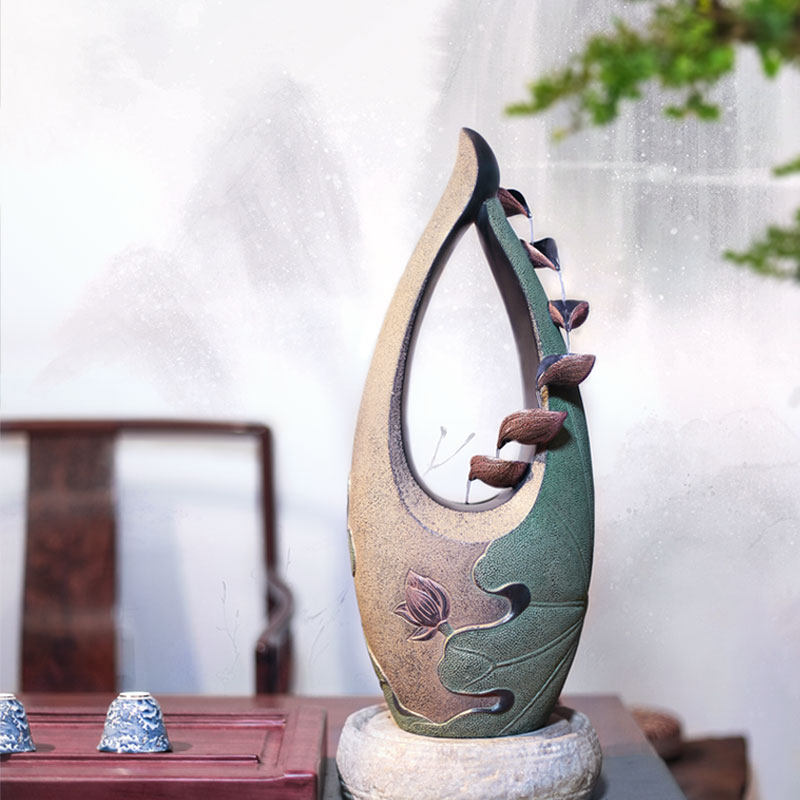 汉韵堂装饰流水摆件客厅书房玄关电视柜桌面家居小型招财室内摆设,家居饰品,流水摆件,淘宝优惠券,粉丝福利购,淘宝优惠卷