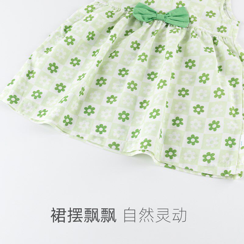 汤尼倍儿女宝宝小公主裙子夏季薄款婴儿无袖背心连衣裙一周岁礼服