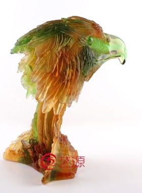 艺源琉璃摆件欧式抽象老鹰头高档创意礼品办公室家居客厅装饰艺术