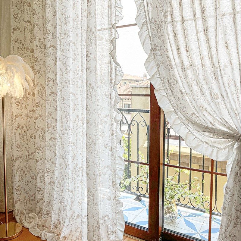 新款松果纱法式风复古浪漫奶茶色白纱窗纱透光不透人卧室客厅飘窗,居家布艺,定制窗帘,淘宝优惠券,粉丝福利购,淘宝优惠卷
