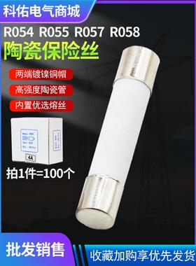 陶瓷保险丝R055 R054 R057 R058熔芯管5*20 5*25 6*25 6*30电流2A