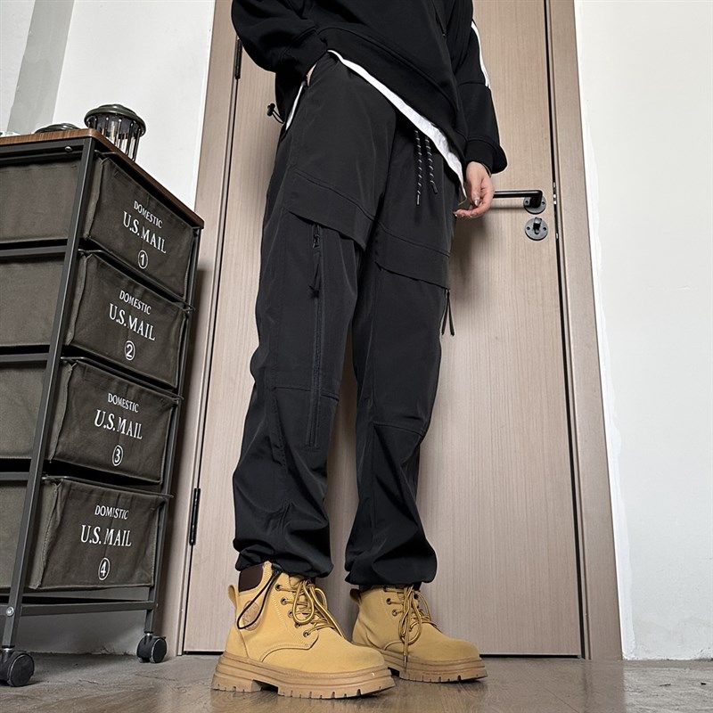 秋季户外防水工装裤冲锋裤长裤拉链装饰街头时尚裤子男女休闲裤,男装,休闲裤,淘宝优惠券,粉丝福利购,淘宝优惠卷