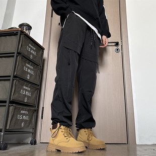 秋季户外防水工装裤冲锋裤长裤拉链装饰街头时尚裤子男女休闲裤