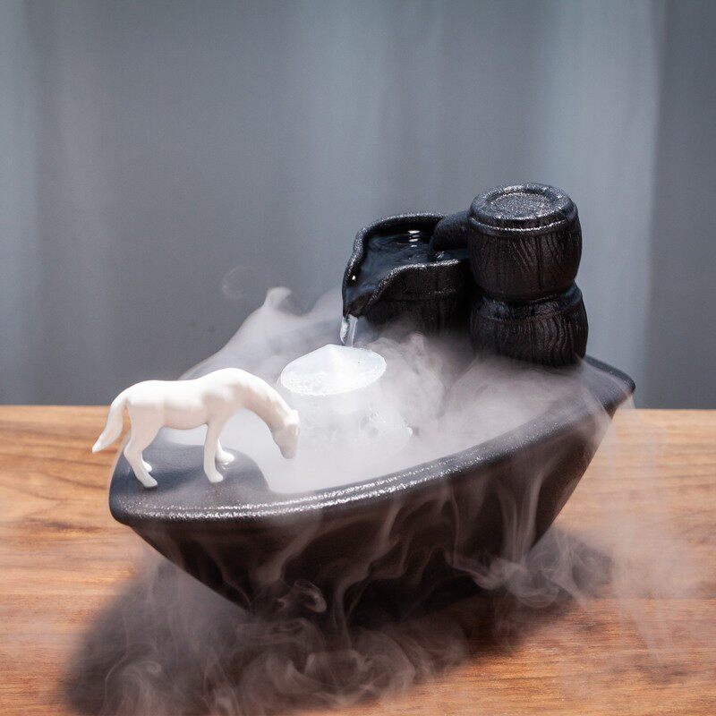 陶瓷流水器摆件中式喷泉装饰水景桌面招财客厅禅意玄关办公室鱼缸,家居饰品,装饰摆件,淘宝优惠券,粉丝福利购,淘宝优惠卷