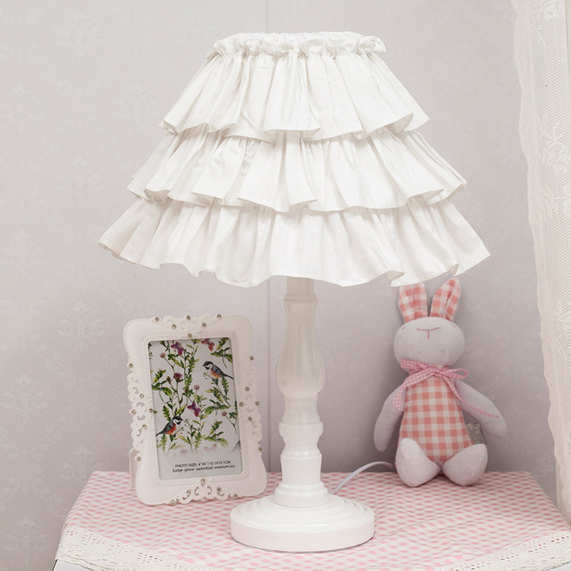 公主可爱少女蛋糕裙布艺台灯卧室床头儿童房装饰女孩欧式客厅卡通