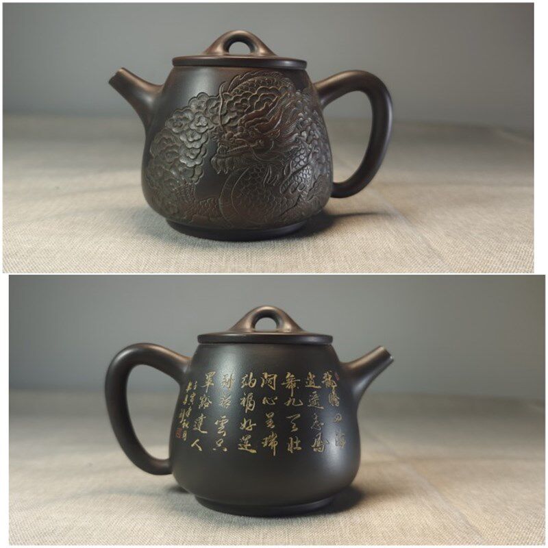 坭兴陶全新无暇纯全手工茶壶中式钦州原矿泥手拉坯非紫砂建水紫陶