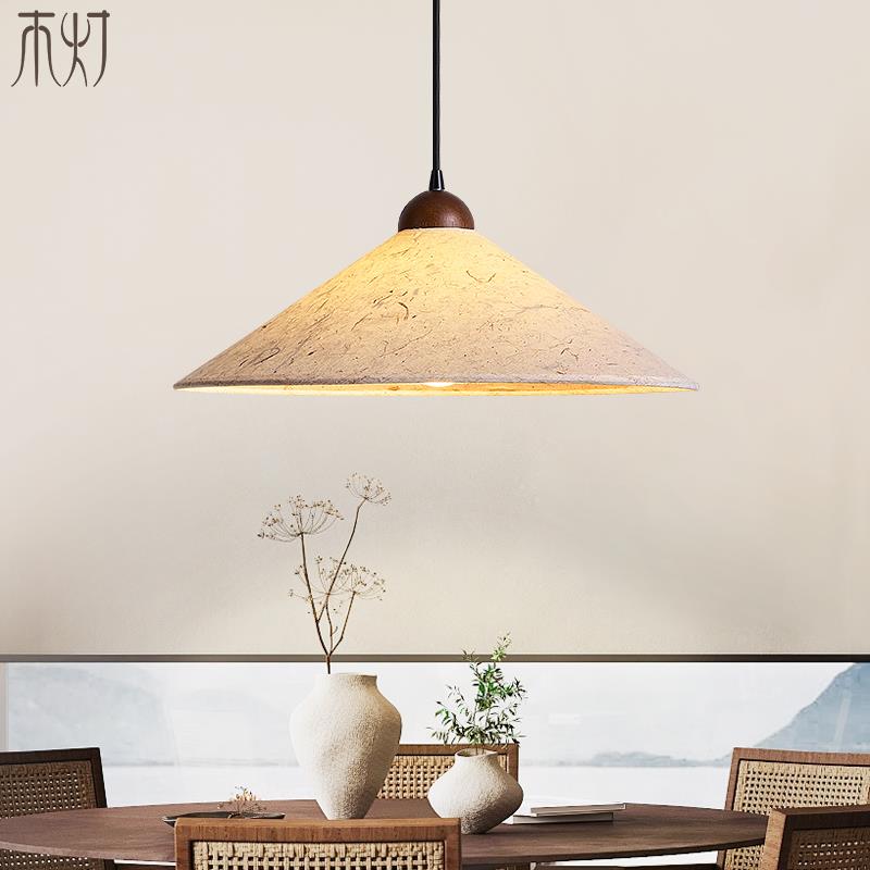 中古风餐厅吊灯新中式禅意宣纸灯宋式美学日式侘寂艺术茶室书房灯