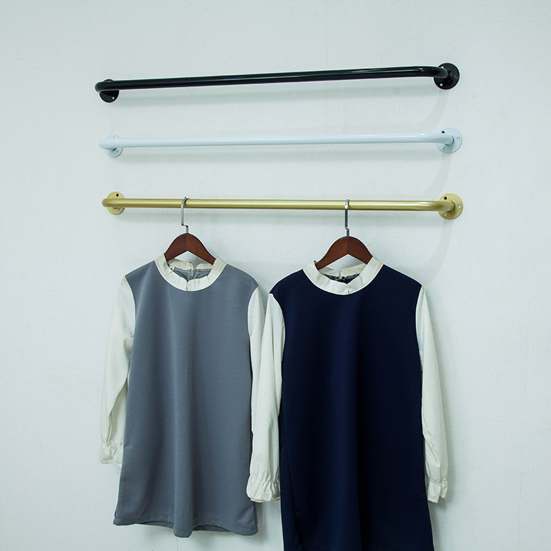 服装店展示架上墙壁挂式正挂衣架专用女童装金色晾晒落地货架子