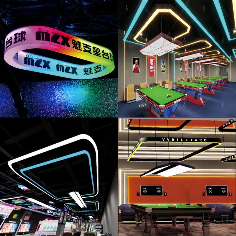 八方来财新款氛围灯外发光高档台球室台球桌桌球专用灯logo造型灯