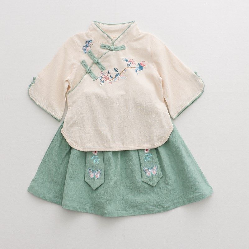 汉服女童夏儿童唐装半身裙套装民国风仙中小童古装宝宝表演中国风,童装/婴儿装/亲子装,套装,淘宝优惠券,粉丝福利购,淘宝优惠卷