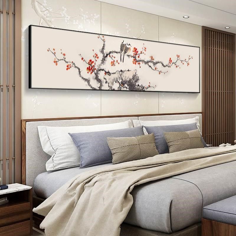 花鸟画新中式卧室装饰画床头挂画客厅沙发背景墙老人房壁画国画,家居饰品,现代装饰画,淘宝优惠券,粉丝福利购,淘宝优惠卷