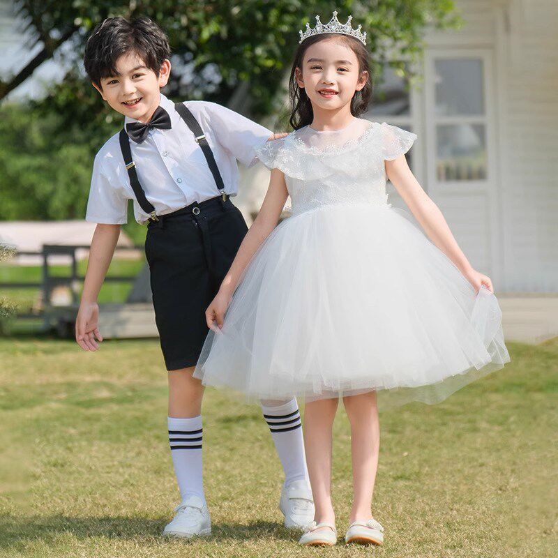 爱的华尔兹表演服幼儿园毕业礼服儿童朗诵合唱背带裤公主裙演出服