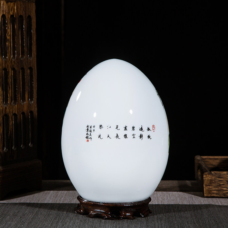 景德镇陶瓷器福蛋电视柜摆件客厅装饰品创意家居酒柜工艺摆设小