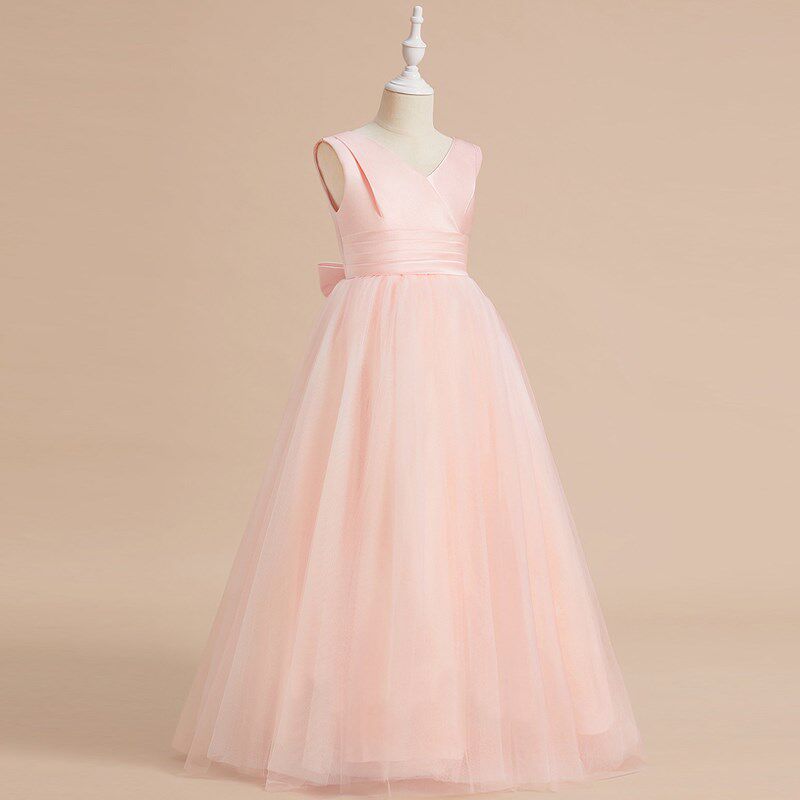 2025新款女大童小提琴演奏钢琴演出礼服儿童诗朗诵比赛长款公主裙