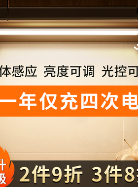 维漫充电人体感应灯过道走廊衣柜橱柜免布线无线自粘灯带led灯条