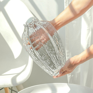 欧式田园创意杨桃透明玻璃花瓶插花干花鲜花客厅餐桌轻奢装饰摆件