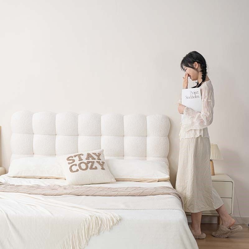 小雪球床头靠垫榻榻米奶油风软包大靠背床上防撞靠枕2024新款定制,居家布艺,床头靠垫,淘宝优惠券,粉丝福利购,淘宝优惠卷