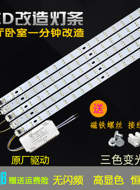 LED灯板300/39cm/495mm灯芯三色变光客厅灯吸顶灯灯条LED长条灯带