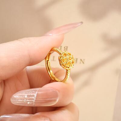 福韵天玺铜合金爆闪开口女戒