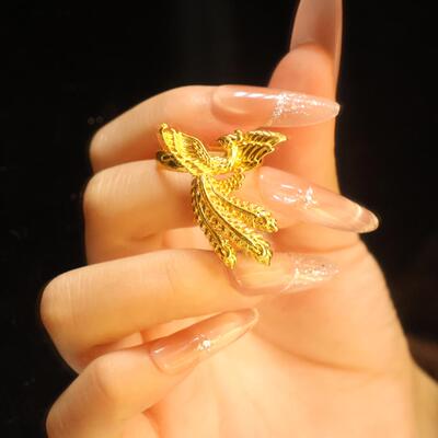 福韵天玺铜合金凤凰开口女士戒