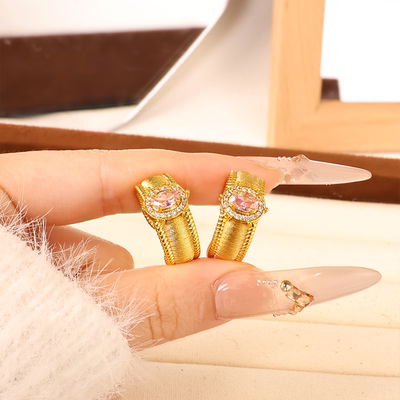 福韵天玺铜合金金色气质女士戒指