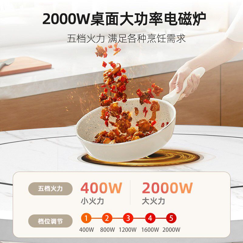 欧兰宝 年度新款取暖桌烤火桌餐厅用餐电炉家用电暖桌圆形餐桌