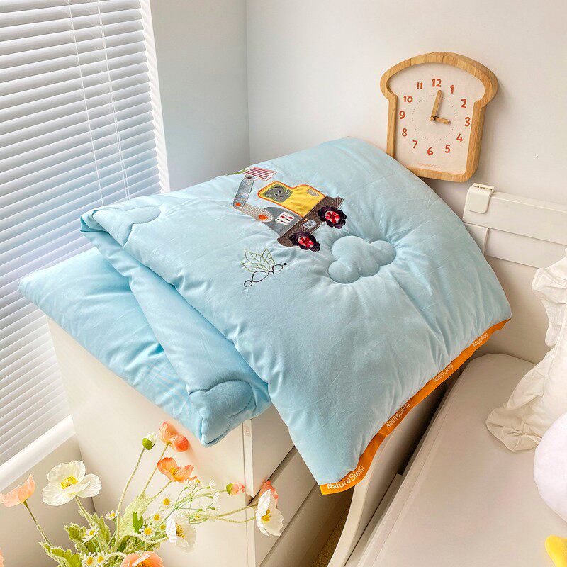 A类全棉绣花儿童被幼儿园午睡小被子空调被保暖冬被春秋薄款被芯