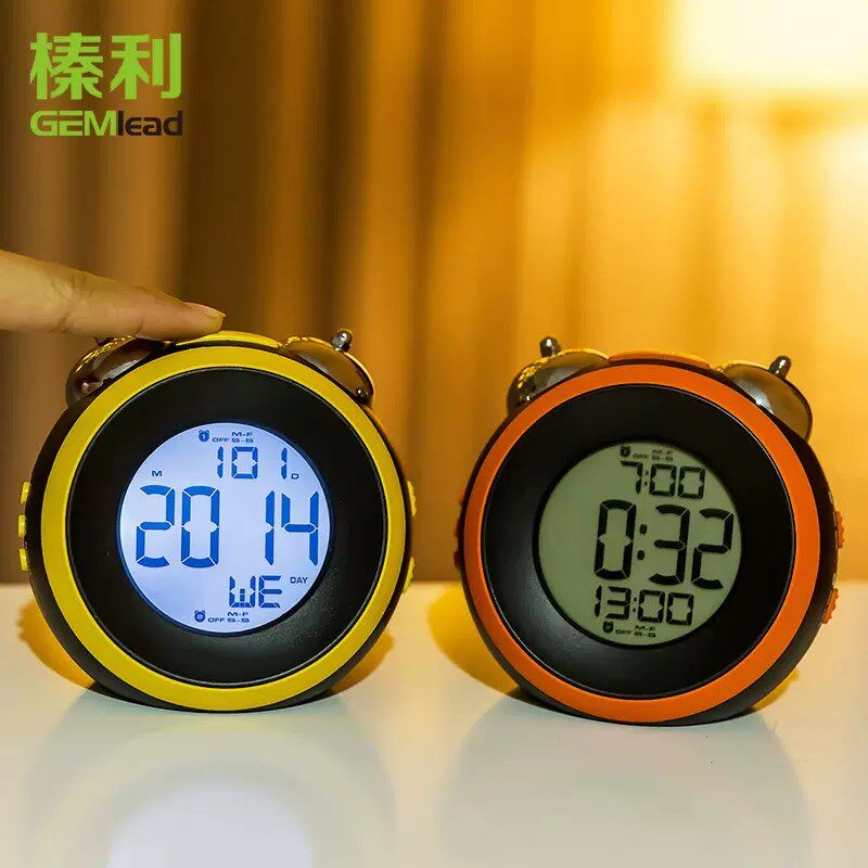 榛利家用电子led闹钟可爱儿童床头夜光静音智能多功能创意小闹钟