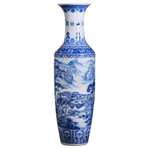 景德镇陶瓷仿古青花落地大花瓶家居客厅酒店宾馆开业乔迁摆件礼品