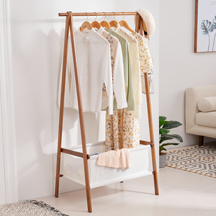挂衣架卧室落地简易衣帽架家用房间挂衣服的架子可折叠立式晾衣架