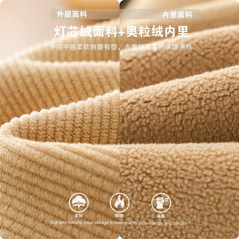 男童加绒外套冬款加厚上衣2024秋冬装男孩女童保暖灯芯绒夹克衫